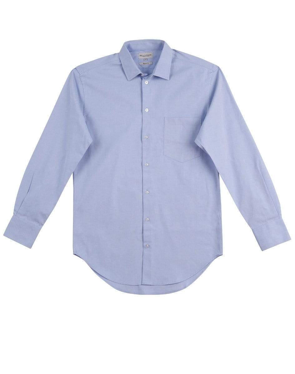 Benchmark Corporate Wear Blue / 40 BENCHMARK Men's CVC Oxford Long Sleeve Shirt M7040L
