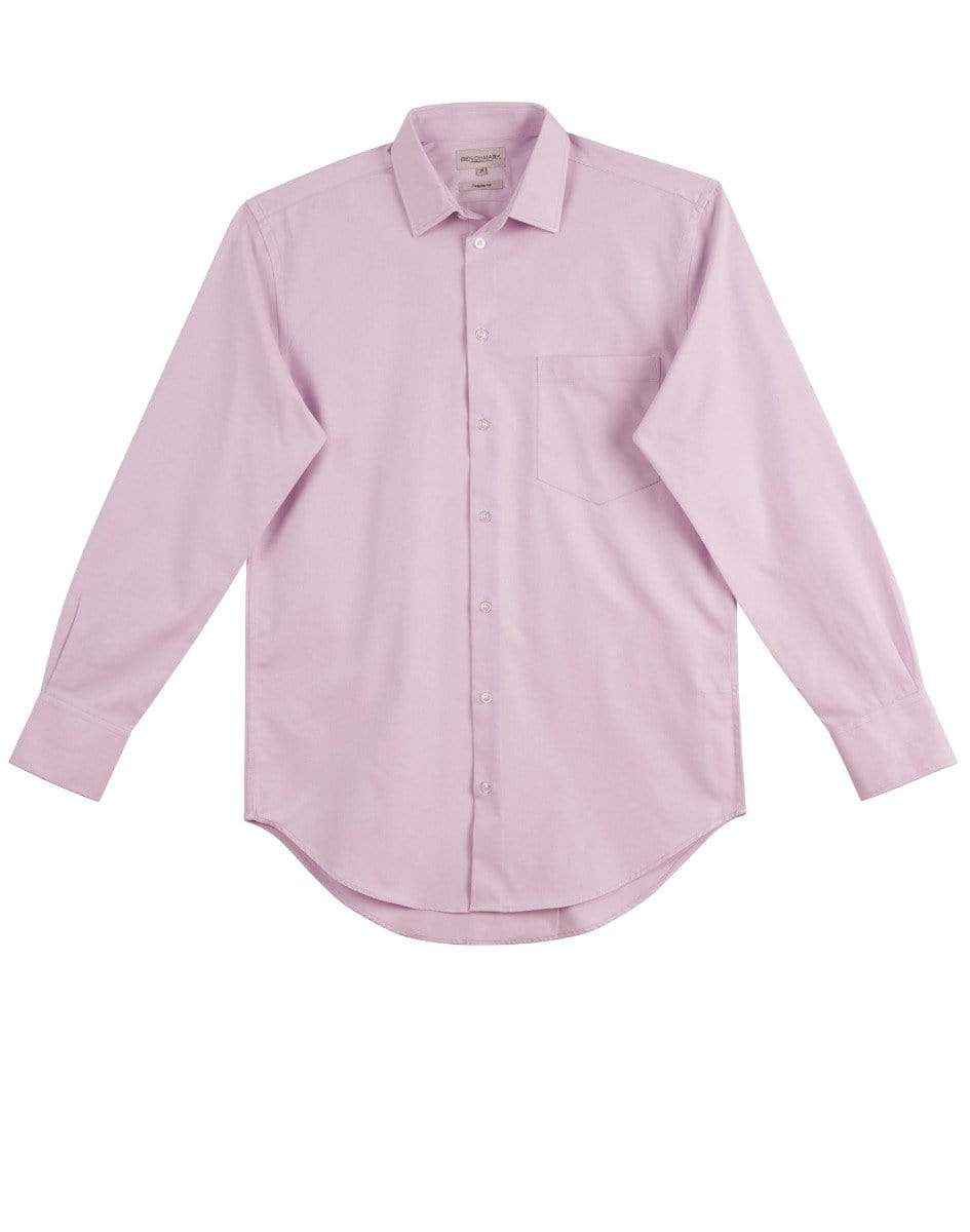 Benchmark Corporate Wear Lilac / 40 BENCHMARK Men's CVC Oxford Long Sleeve Shirt M7040L