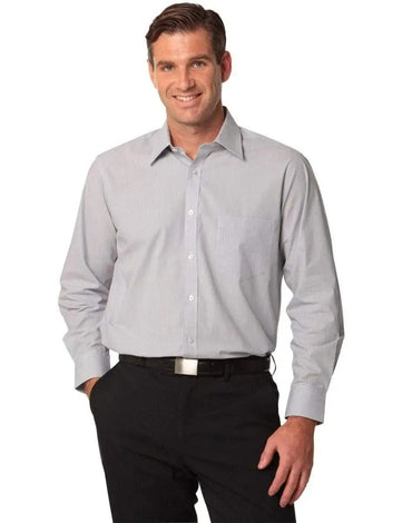 BENCHMARK Men's Fine Stripe Long Sleeve Shirt M7212