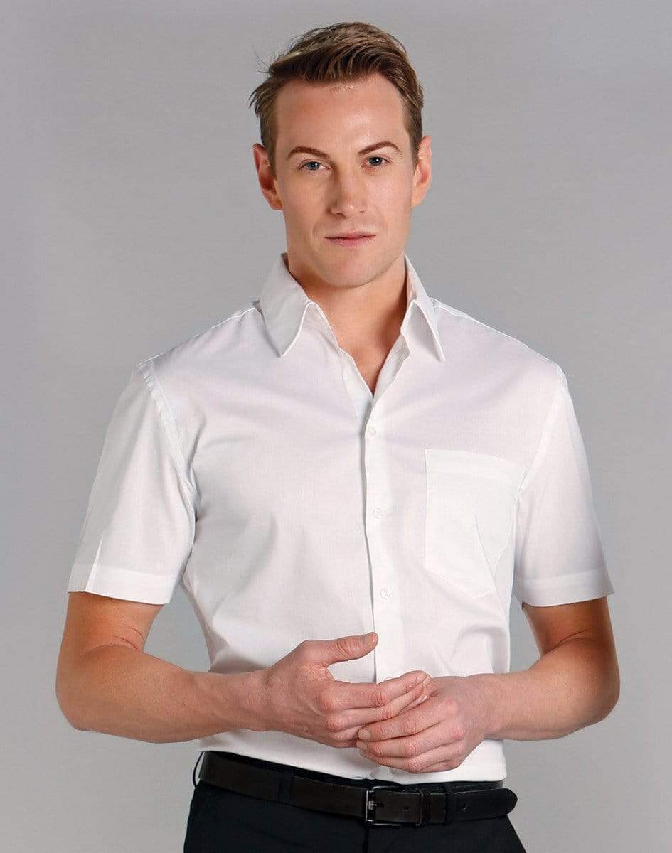 Benchmark Corporate Wear BENCHMARK Men's Fine Twill Short Sleeve Shirt M7030S