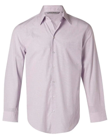 Benchmark Corporate Wear Lilac / 38 BENCHMARK Men's Mini Check Long Sleeve Shirt M7360L