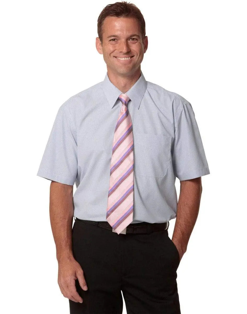 Benchmark Corporate Wear BENCHMARK Men's Mini Check Short Sleeve Shirt M7360S