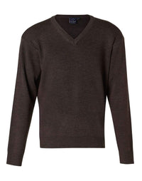 Benchmark Corporate Wear Charcoal / S BENCHMARK V Neck Wool/Acrylic Knit Jumper WJ01