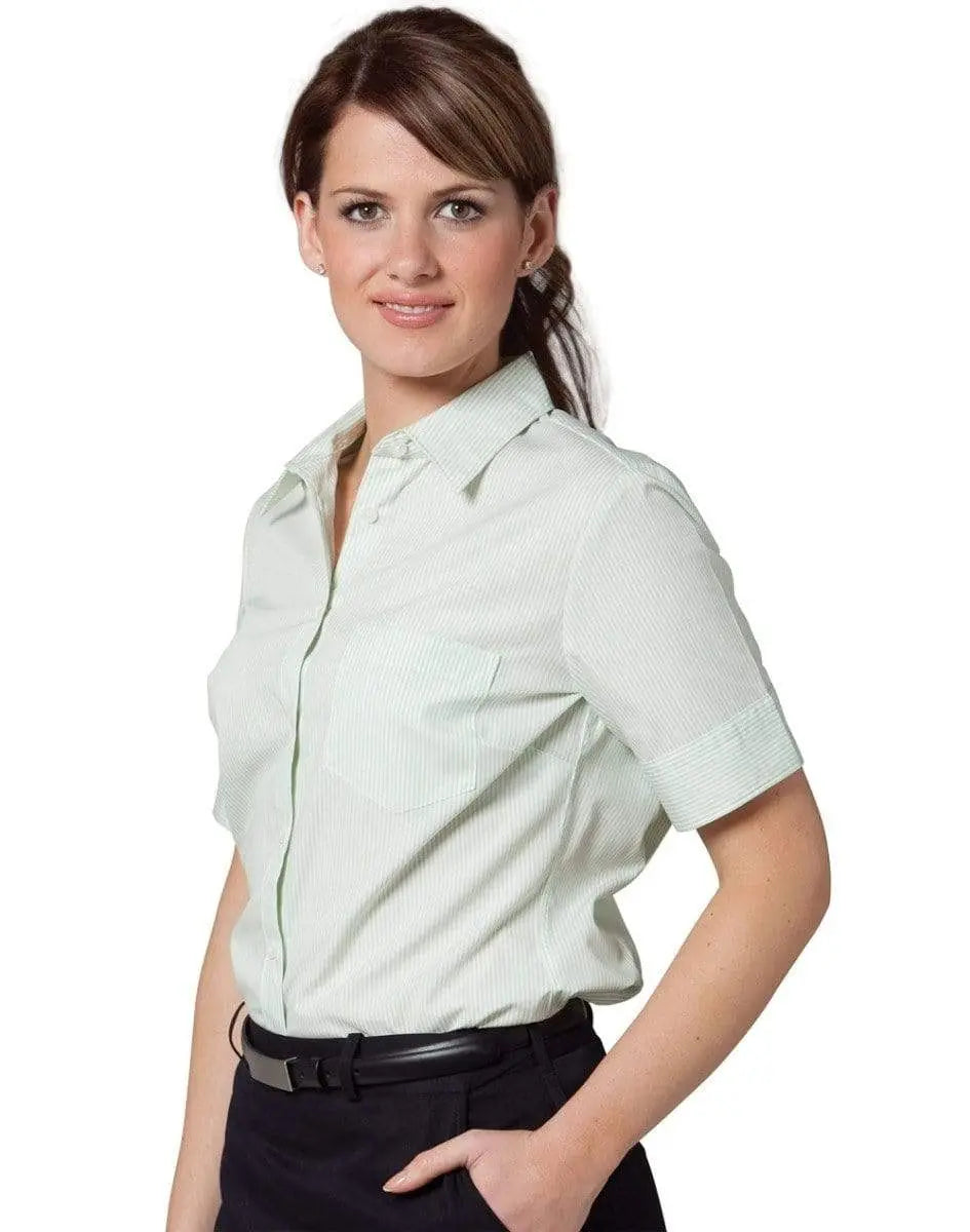 Benchmark Corporate Wear BENCHMARK Women's Balance Stripe Short Sleeve Shirt  M8234