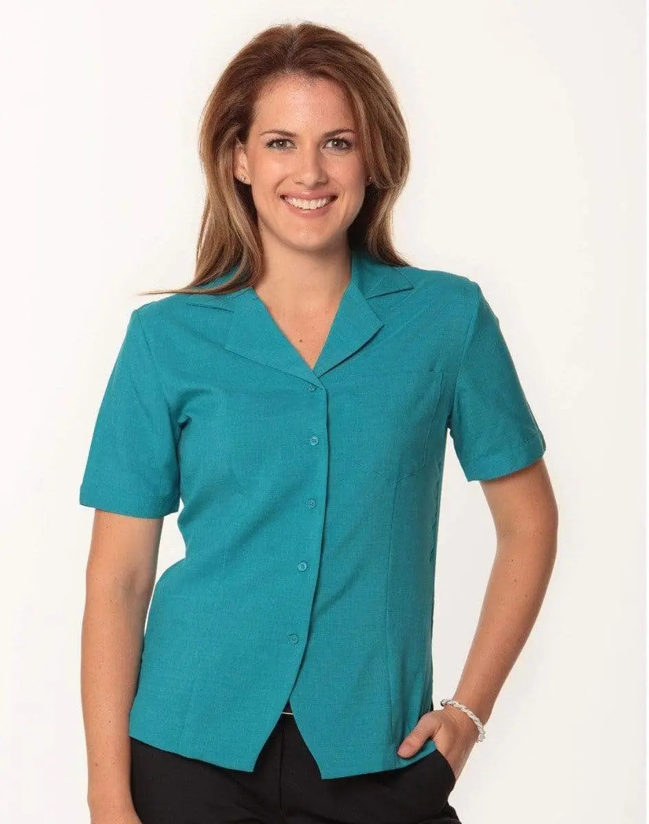 Benchmark Corporate Wear Teal / 6 BENCHMARK Women's CoolDry Short Sleeve Overblouse