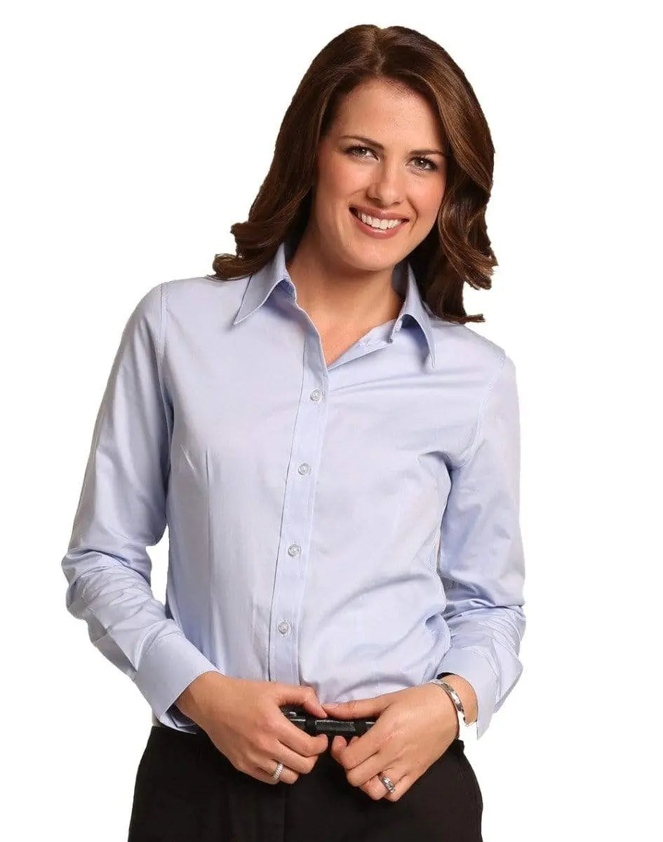 Benchmark Corporate Wear BENCHMARK Women's CVC Oxford Long Sleeve Shirt M8040