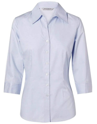 Benchmark Corporate Wear Blue / 6 BENCHMARK Women's Fine Twill 3/4 Sleeve Shirt M8030Q