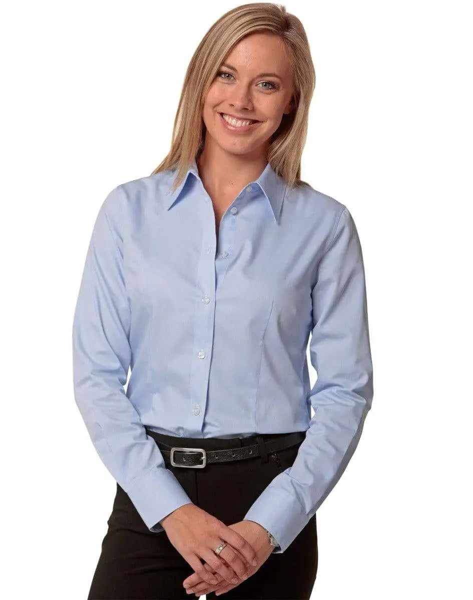Benchmark Corporate Wear BENCHMARK Women's Fine Twill Long Sleeve Shirt M8030L