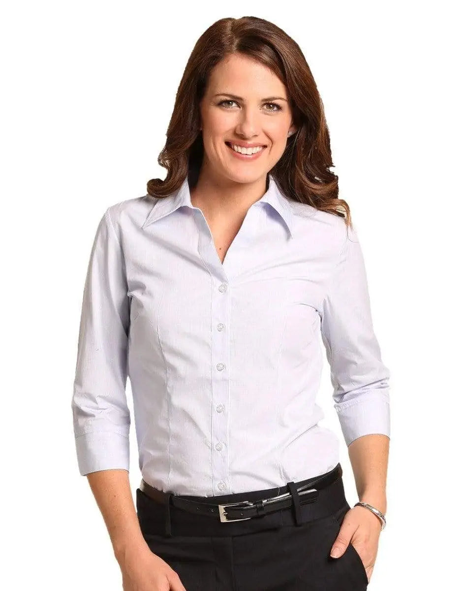 Benchmark Corporate Wear BENCHMARK Women's Mini Check 3/4 Shirt M8360Q
