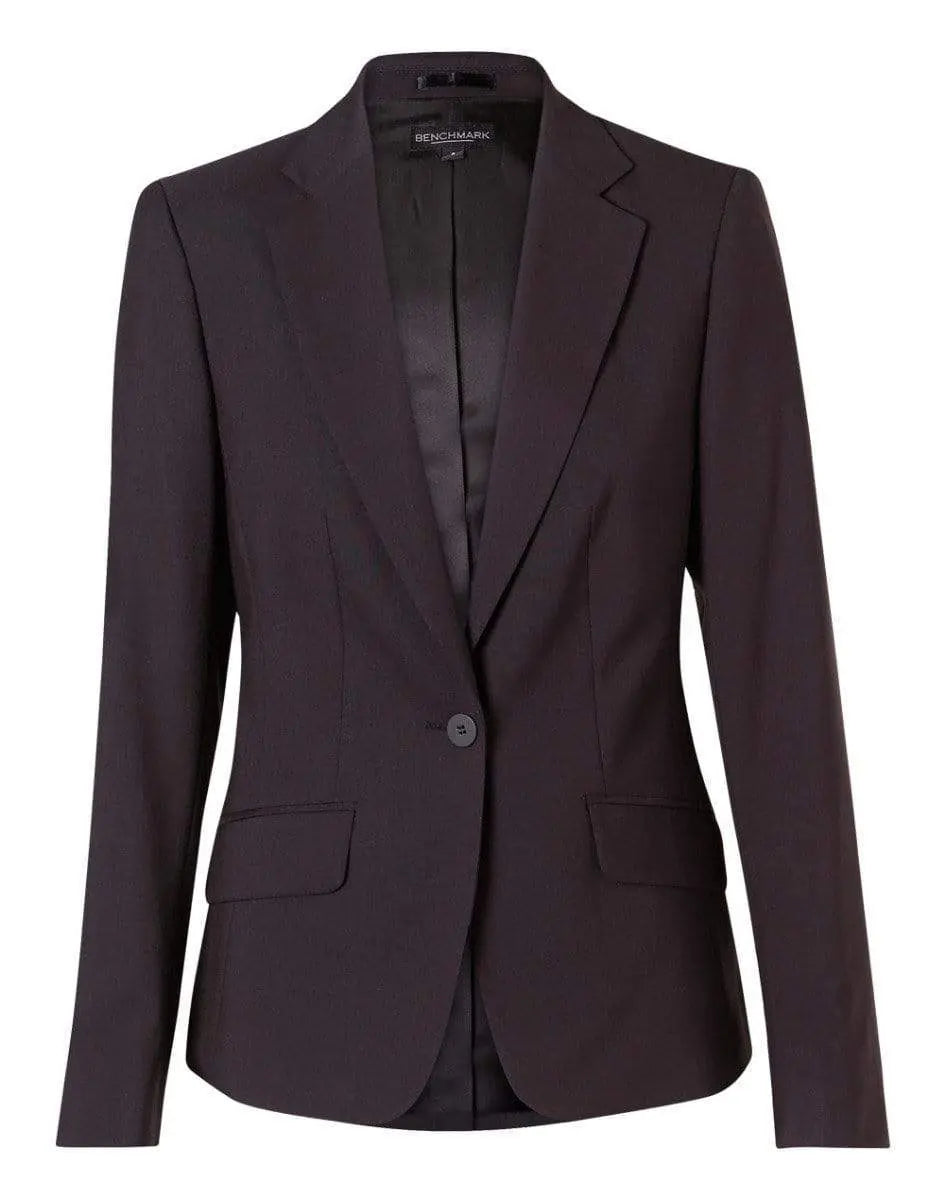 Benchmark Corporate Wear Charcoal / 6 BENCHMARK Women's Poly/Viscose Stretch One Button Cropped Jacket M9205