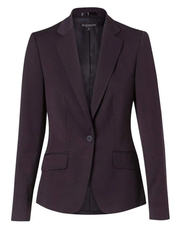 Benchmark Corporate Wear Black / 6 BENCHMARK Women's Poly/Viscose Stretch One Button Cropped Jacket M9205