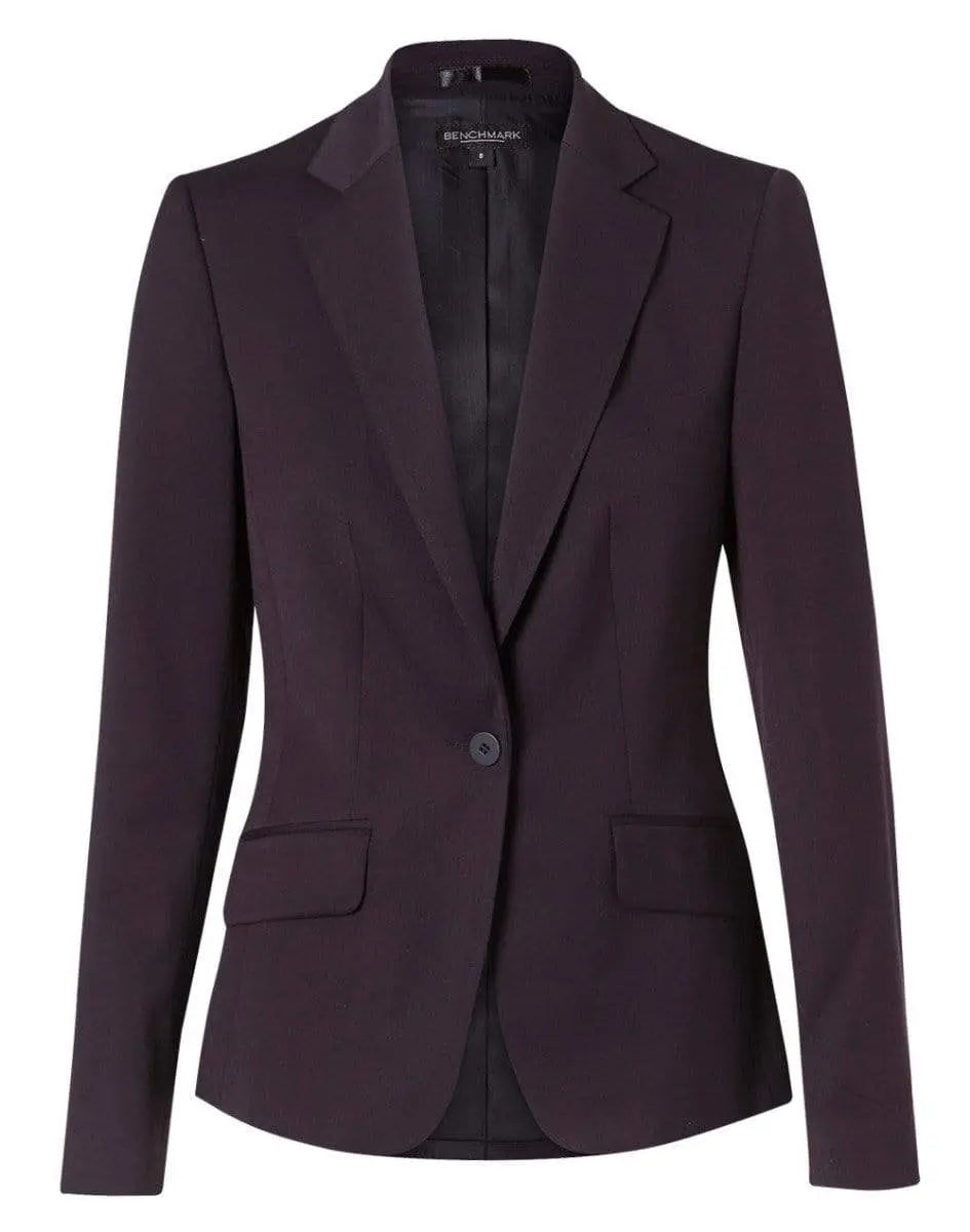Benchmark Corporate Wear Black / 6 BENCHMARK Women's Poly/Viscose Stretch One Button Cropped Jacket M9205