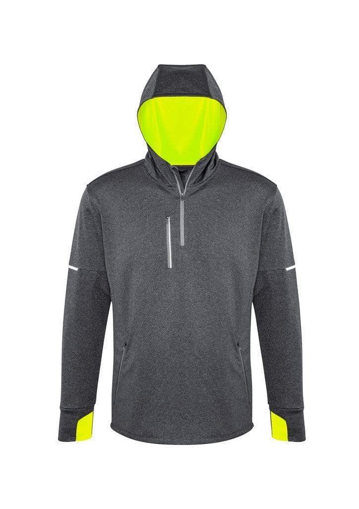 Biz Collection Active Wear Grey/Fluoro Yellow / S Biz Collection Men’s Pace Hoodie Sw635m