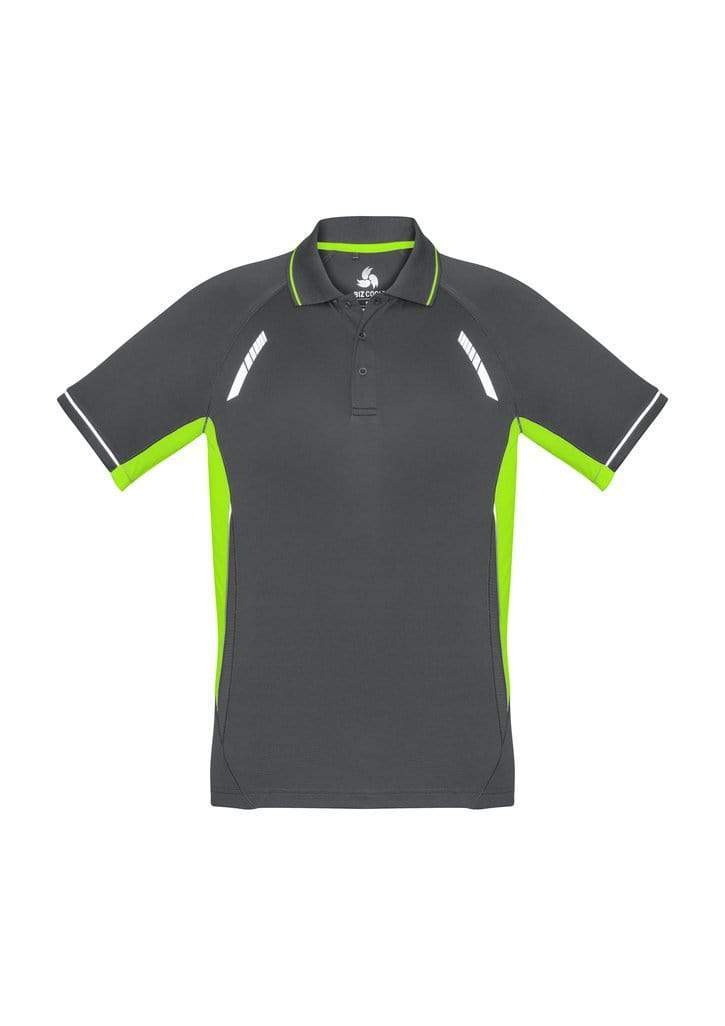 Biz Collection Casual Wear Grey/Fluoro Lime/Silver / 4 Biz Collection Renegade Kids Polo P700KS