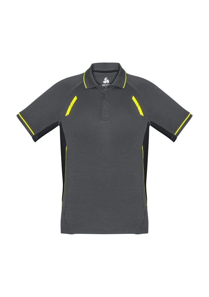 Biz Collection Casual Wear S / Grey/Black/Fluoro Yellow Biz Collection Renegade Mens Polo P700MS