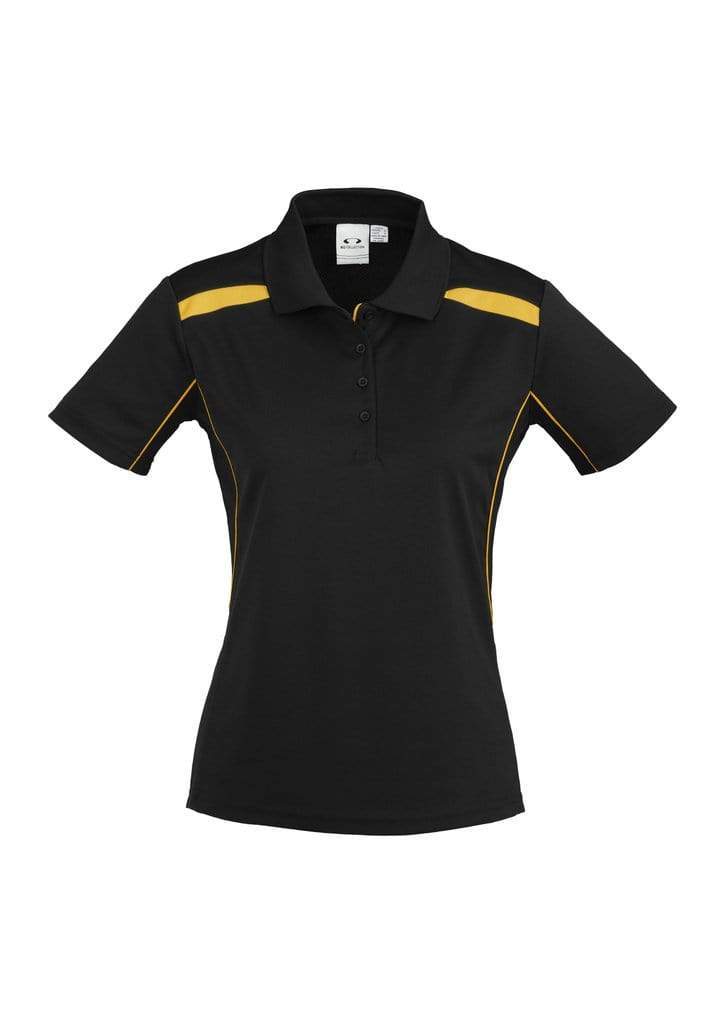 Biz Collection Casual Wear 8 / Black/Gold Biz Collection United Ladies Polo P244LS