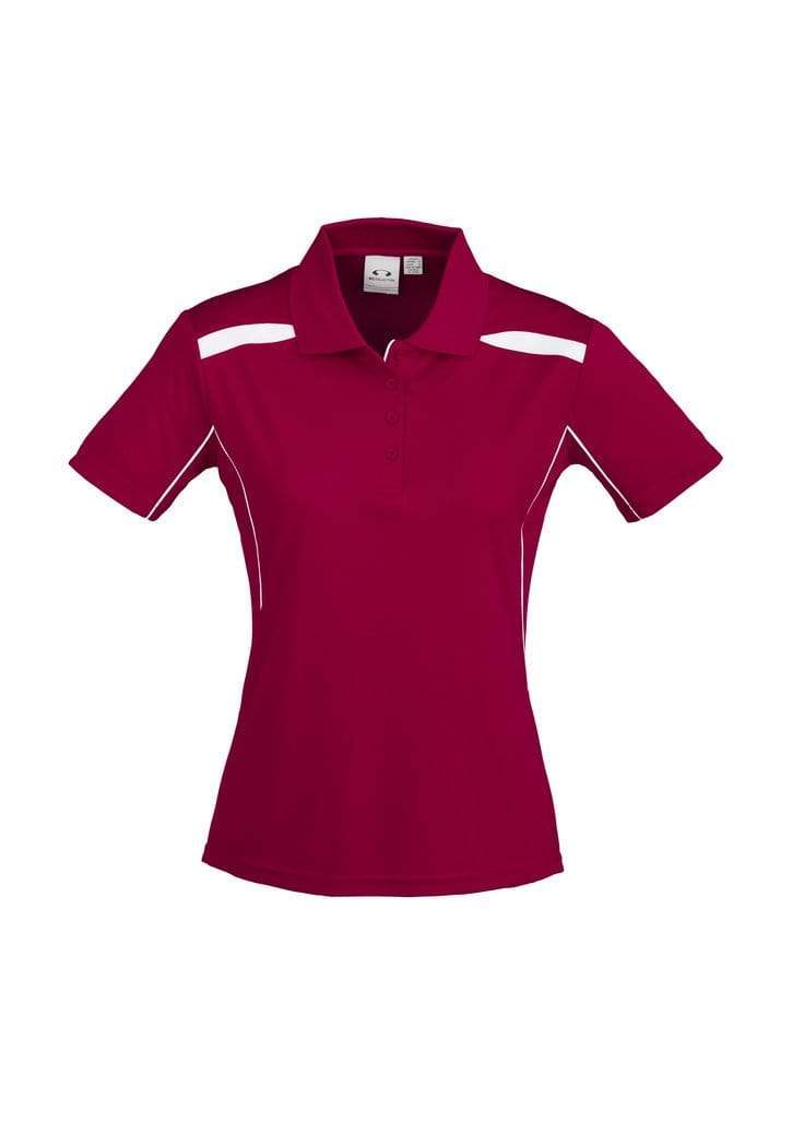 Biz Collection Casual Wear 8 / Red/White Biz Collection United Ladies Polo P244LS