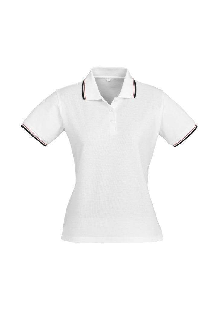 Biz Collection Casual Wear White/Black/Red / 8 Biz Collection Women’s Cambridge Polo P227LS