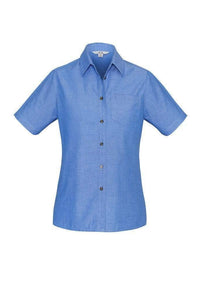 Biz Collection Corporate Wear Chambray / 8 Biz Collection Women’s Wrinkle Free Chambray Short Sleeve Shirt Lb6200