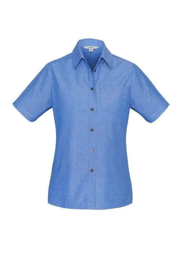 Biz Collection Women’s Wrinkle Free Chambray Short Sleeve Shirt LB6200
