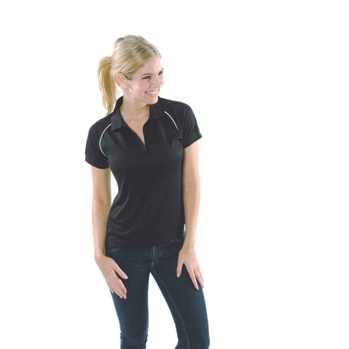 DNC Workwear Casual Wear Black/White / 24 DNC WORKWEAR Women’s Cool-Breathe Rome Polo 5268