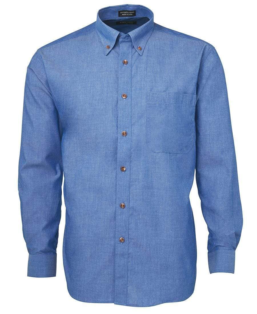 JB'S Long Sleeve Indigo Chambray Shirt 4IC - Simply Scrubs Australia