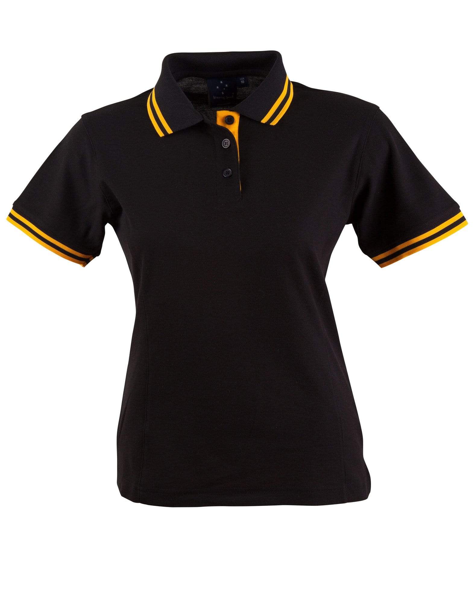 Winning Spirit Casual Wear Black/Gold / 8 Grace Polo Women's Ps66