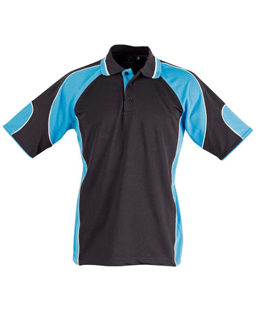 Winning Spirit Casual Wear Black/Aqua Blue / XS Winning Spirit Alliance Polo Men's  Ps61