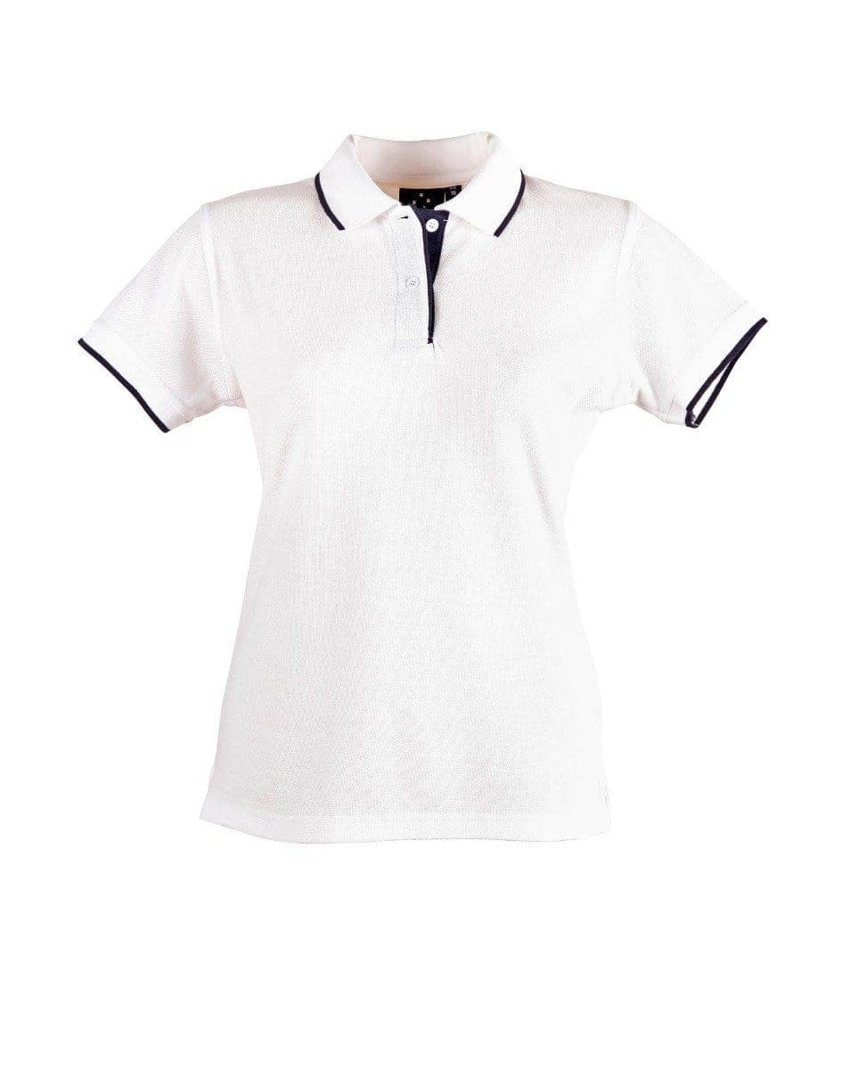 Winning Spirit Casual Wear White/Navy / 6 Winning Spirit Liberty Polo Ladies Ps48a