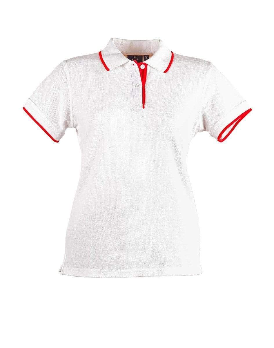 Winning Spirit Casual Wear White/Red / 6 Winning Spirit Liberty Polo Ladies Ps48a