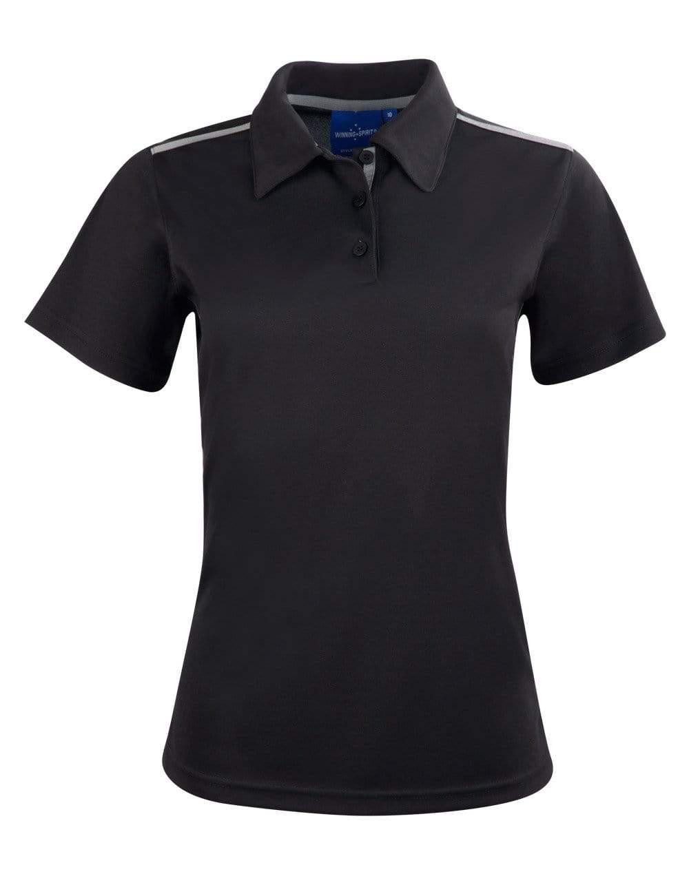 Winning Spirit Casual Wear Black/Ash / 6 Winning Spirit PS84 STATEN POLO SHIRT Ladies