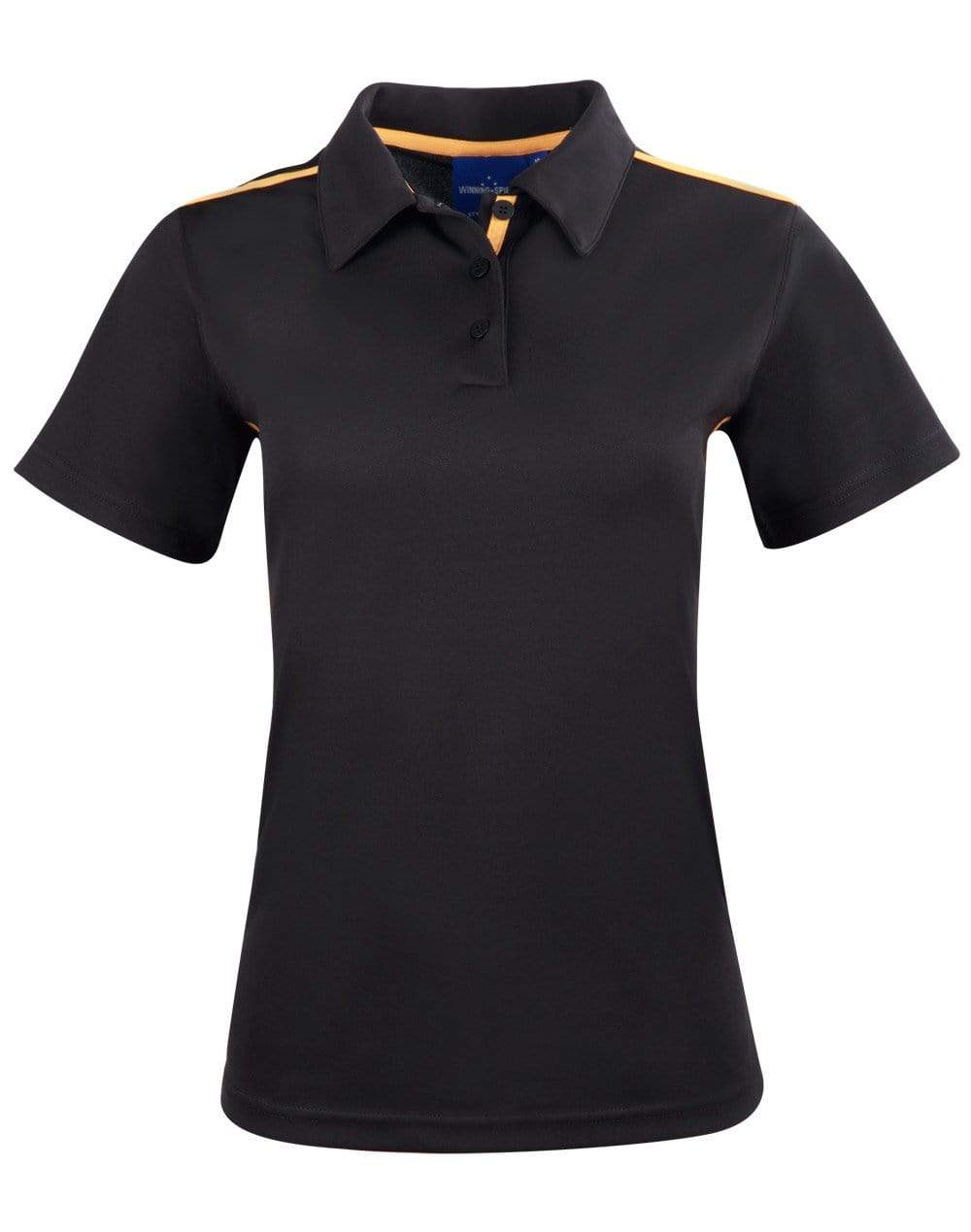 Winning Spirit Casual Wear Black/Gold / 6 Winning Spirit PS84 STATEN POLO SHIRT Ladies