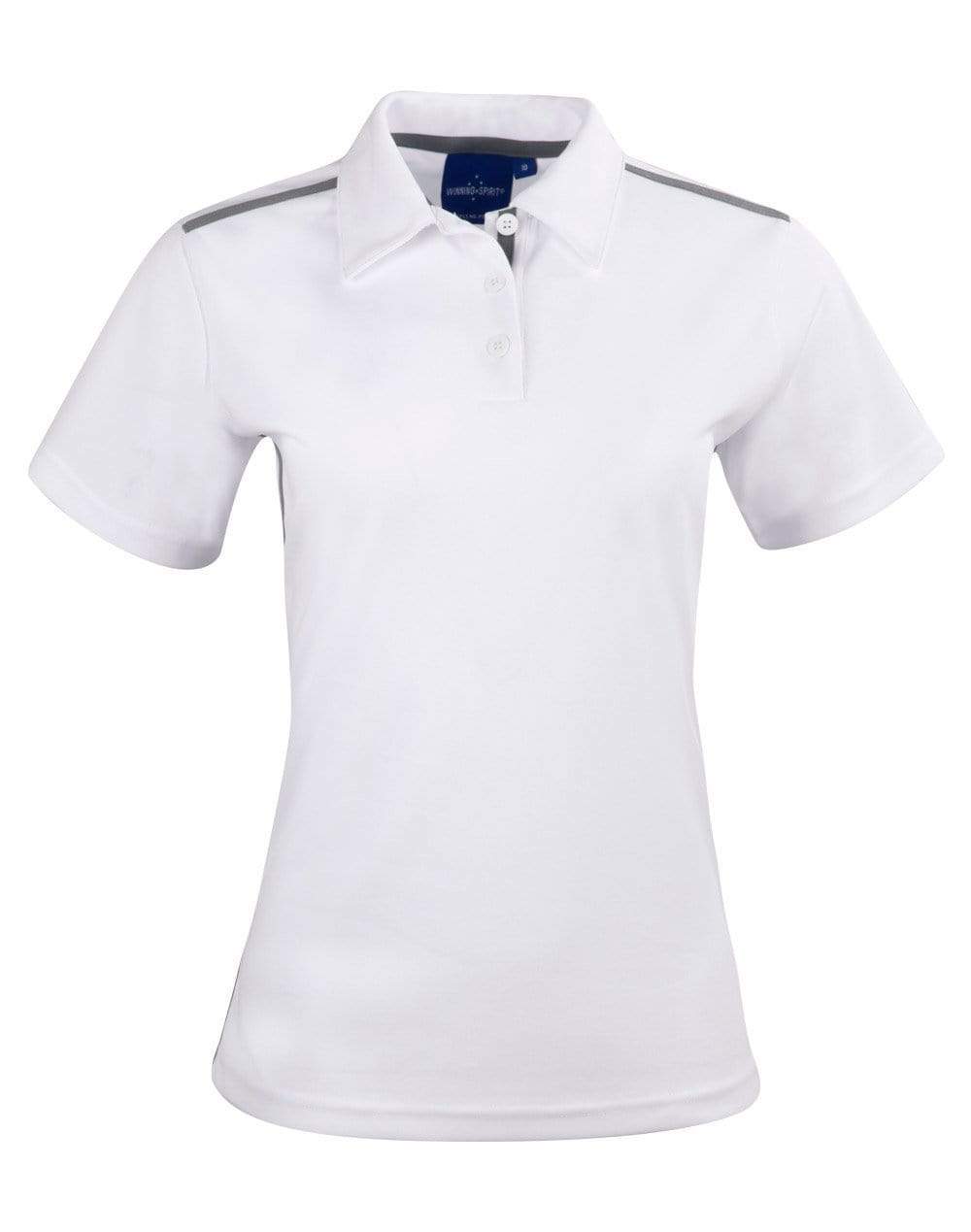 Winning Spirit Casual Wear White/Ash / 6 Winning Spirit PS84 STATEN POLO SHIRT Ladies