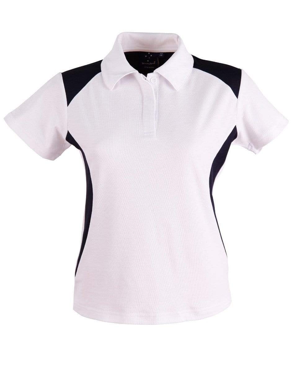 Winning Spirit Casual Wear White/Navy / 12 WINNING SPIRIT WINNER POLO Ladies' PS32A