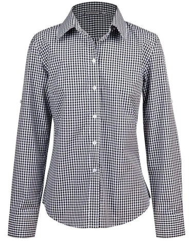Winning Spirit Women's Gingham Check Long Sleeve Shirt M8300L