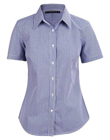 Winning Spirit Women's Two Tone Gingham Short Sleeve Shirt M8320