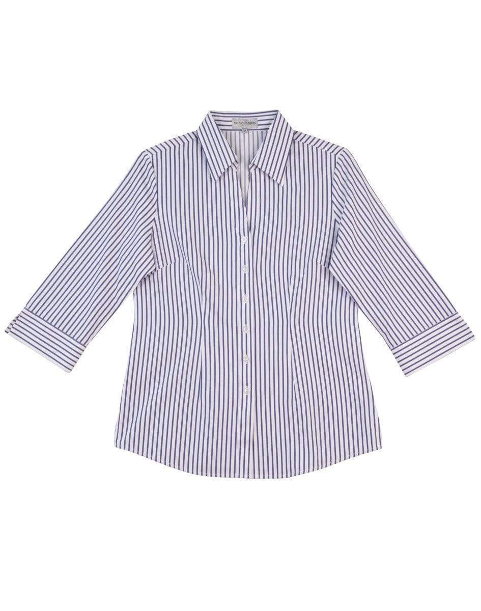 Women's Executive Sateen Stripe 3/4 Sleeve Shirt M8310 - Simply Scrubs Australia