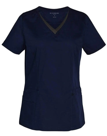Winning Spirit Ladies V-neck Contrast Trim Scrubs Top M7660 - Simply Scrubs Australia